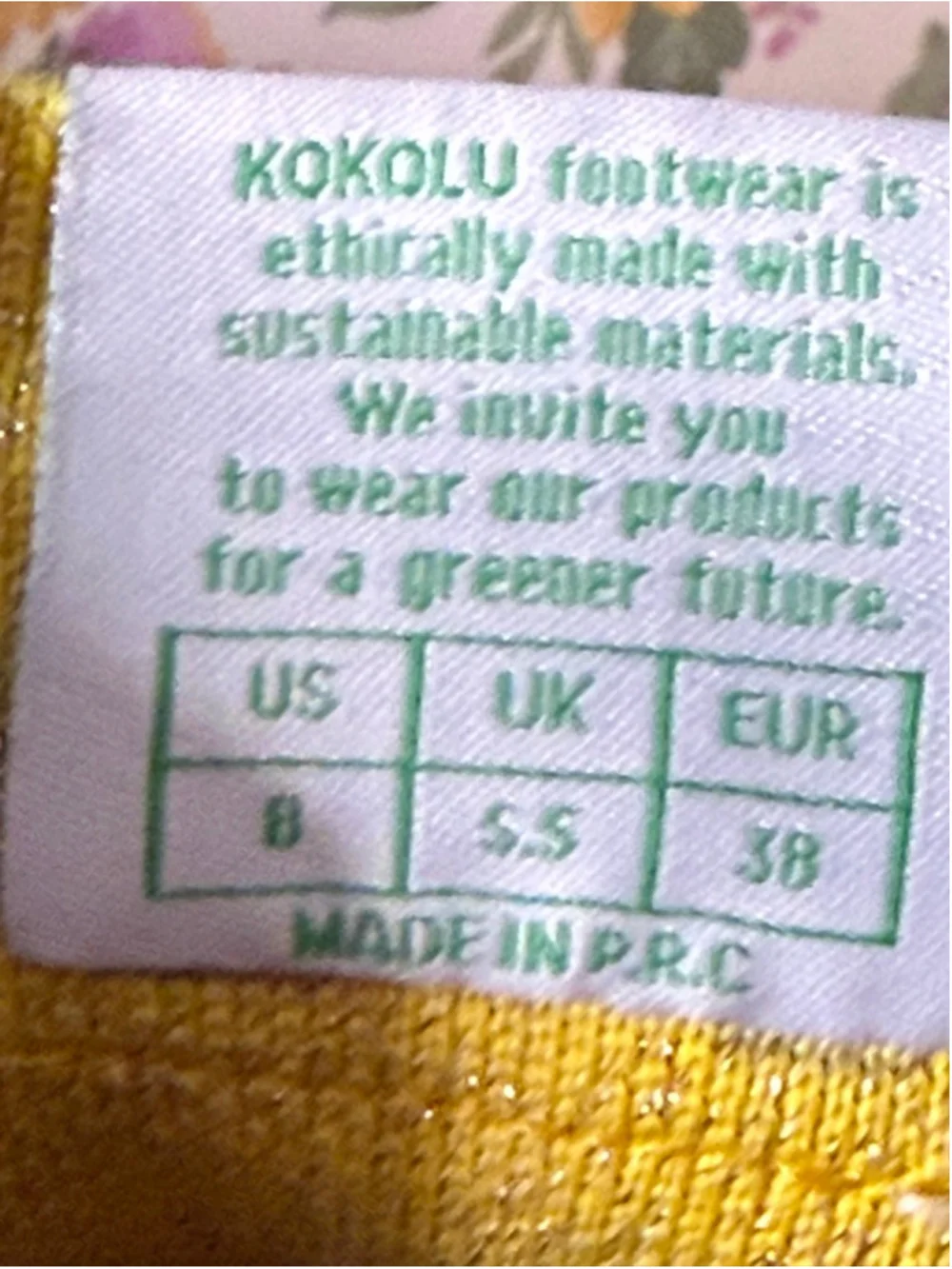 KOKOLU Golden Yellow & Purple Sneakers Size 8